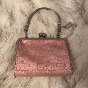 COACH PINK EVENING BAG/WRISTLET/SMALL PURSE